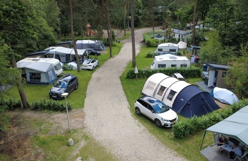 Extra comfort pitches with private sanitary facilities and parking spot